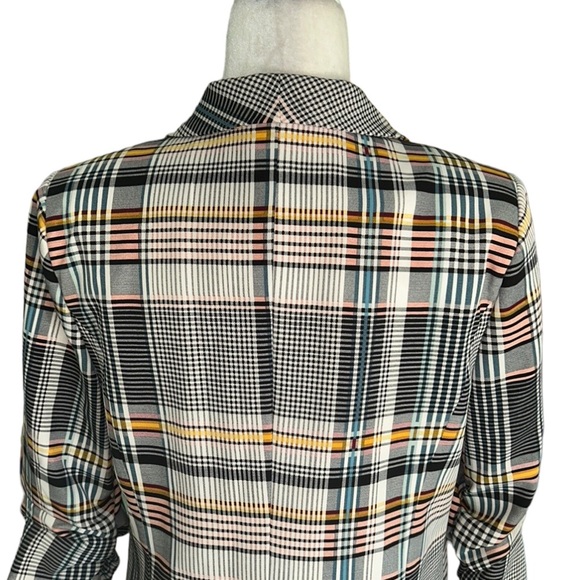 NWT Jules & Leopold Plaid Printed Ruched 3/4 Sleeve Blazer - M - Picture 7 of 12